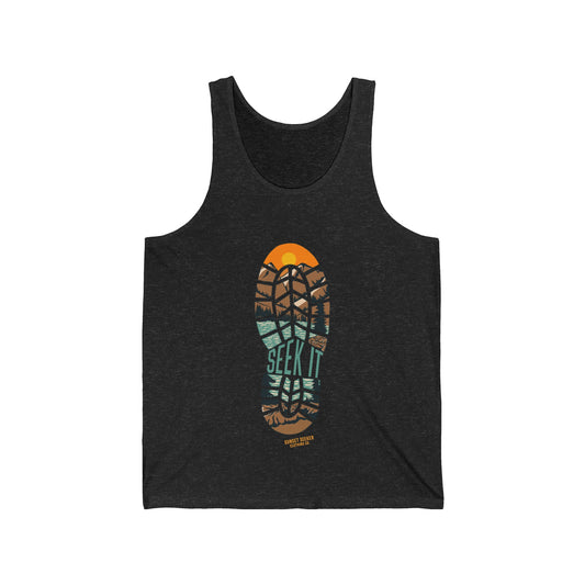 Chase The Sun Seek It Boot Print Unisex Tank Top Tee