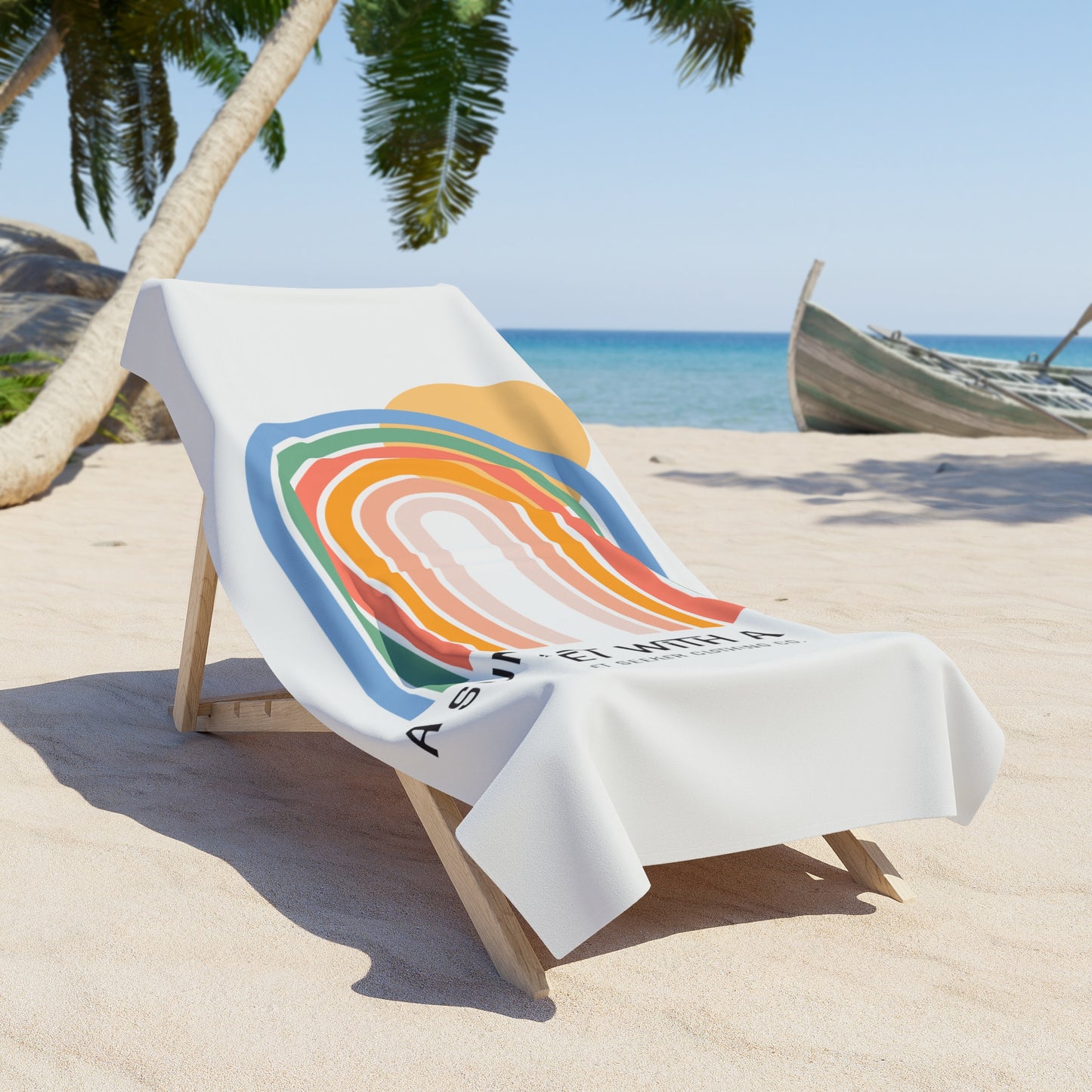 Sunset With a Vibe 36"x72" Beach Towel