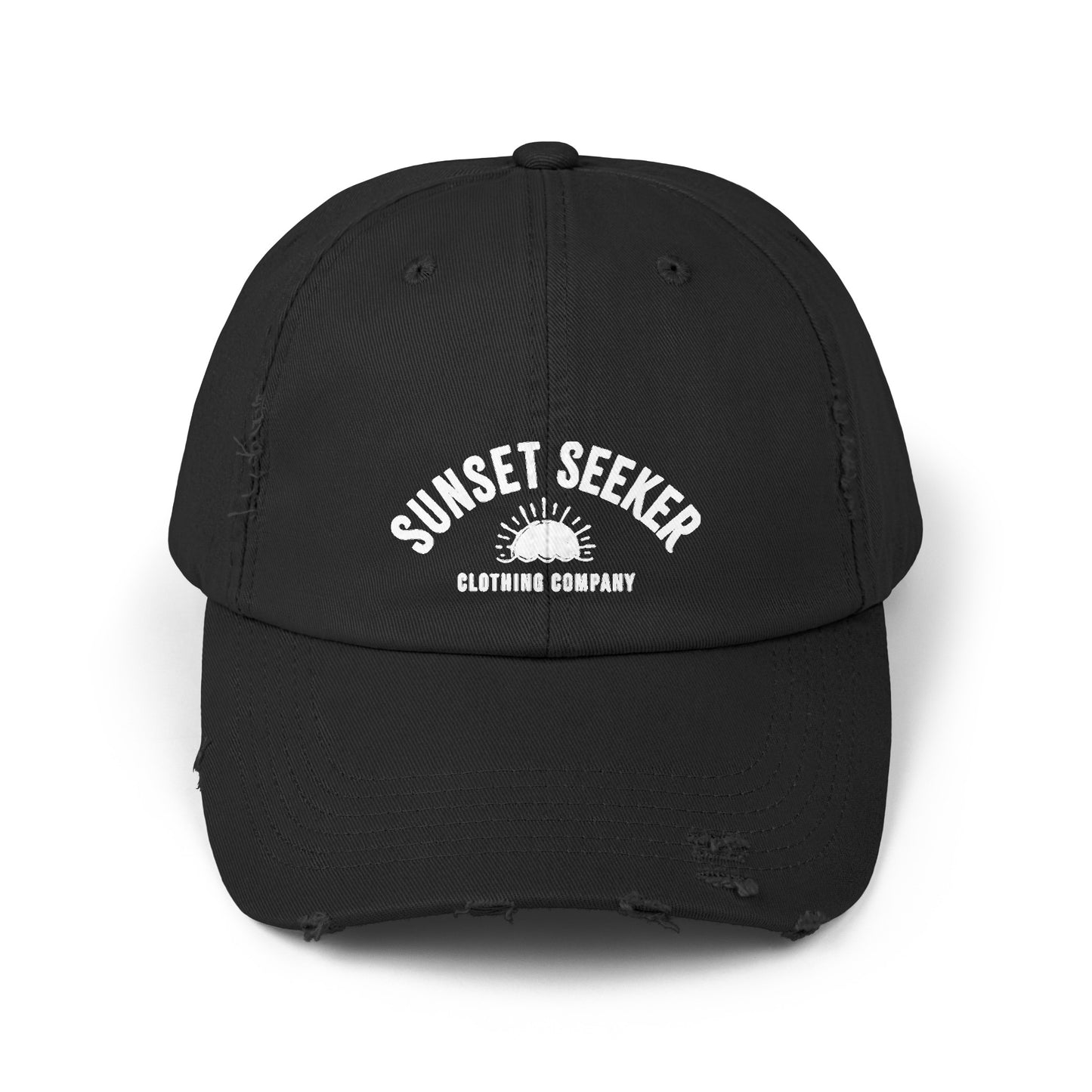 Sunset Seeker Brand Sunburst Distressed Ball Cap