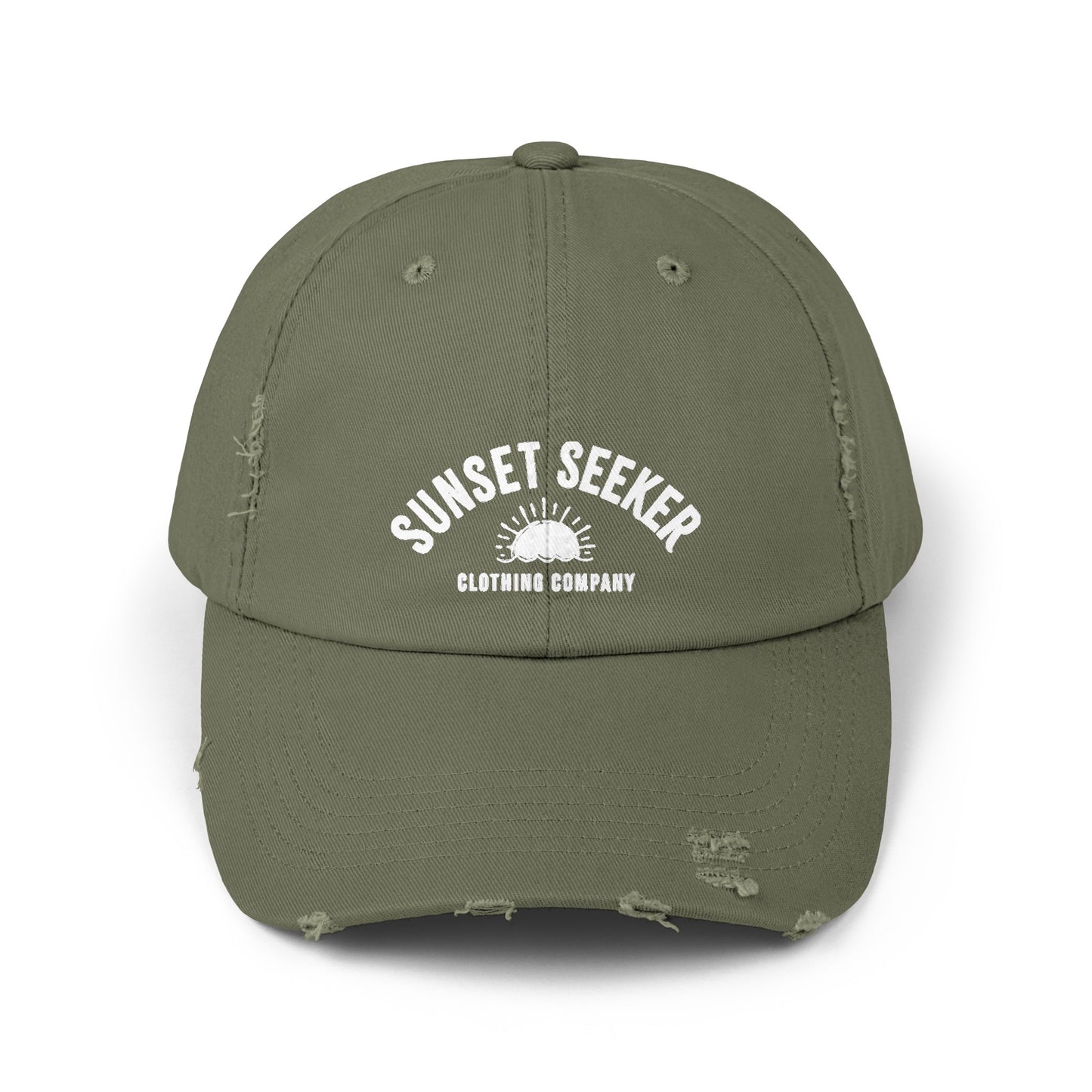 Sunset Seeker Brand Sunburst Distressed Ball Cap