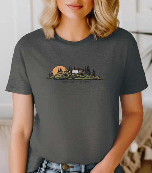 Women's Elegant Tuscany Sunset Tee