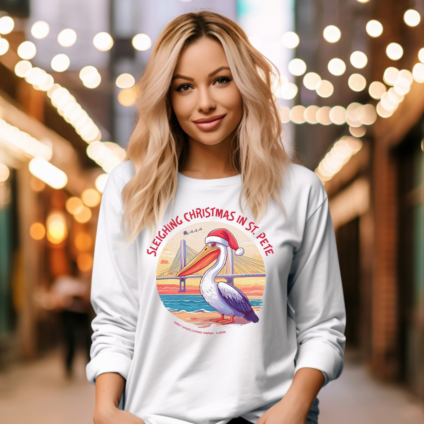 Sleighing Christmas In St. Pete Long Sleeve Tees